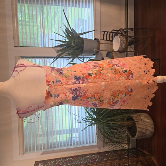 Lace Floral Eyelet Overlay Strapless Spagetti Strap Mini Cocktail Dress 14 - Picture 5 of 9